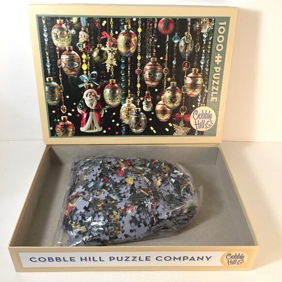 Vintage Christmas Ornaments Decorations 1000 Piece Jigsaw Puzzle Cobble Hill - Picture 2 of 4